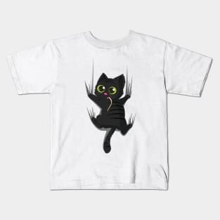 Clingy Kitty Kids T-Shirt